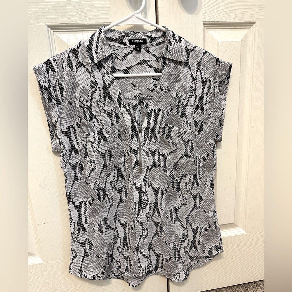 Express Zip Front Gramercy Top, Size XS